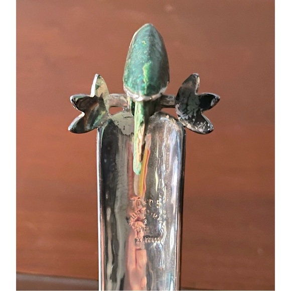 🦜Emilia Castillo *SIGNED* Sterling Silver & Malachite Bird Parrot Soup Ladle🦜 - Picture 3 of 8